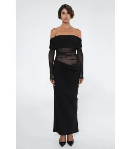 Benni Yasmin Off-Shoulder Maxi Dress Black Size AU 6 for rent on The Volte - image 1