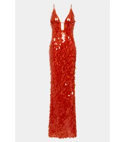 Misha Sapphire Sequin Maxi Dress Red Size 8/S for rent on The Volte - image 4