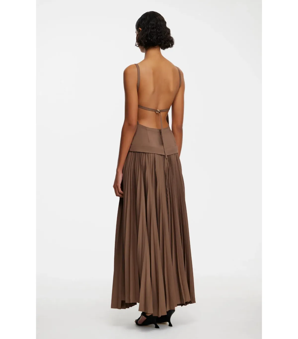 Acler Leasgill Midi Dress in Sepia Size AU 10 - Image 2