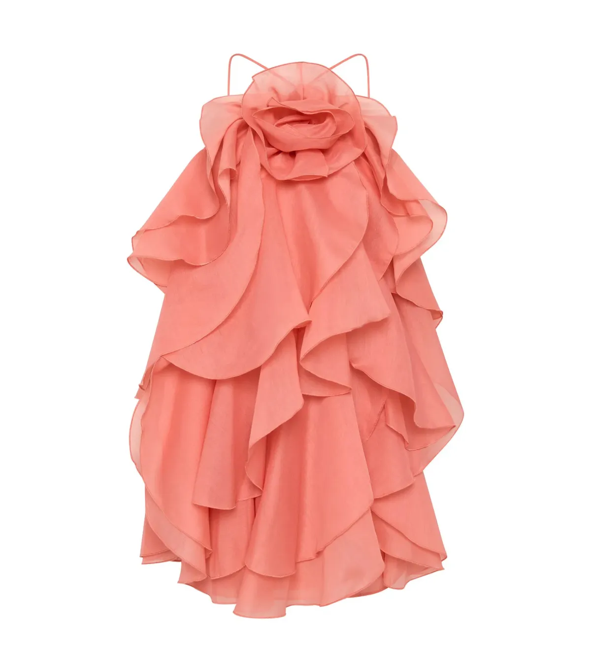 Aje Pandorea Layered Mini Dress Washed Coral Size AU 10 - Image 6