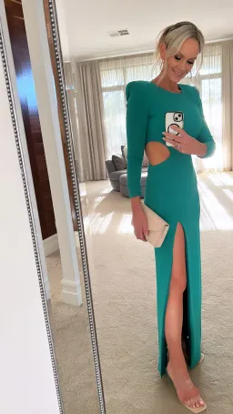 Meraki Official Frankie Cut-out Floor length Gown Green Size 8 for rent on The Volte - image 2