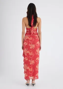 Benni Penelope Halter Maxi Dress in Hibiscus Floral Size 8 for rent on The Volte - image 2