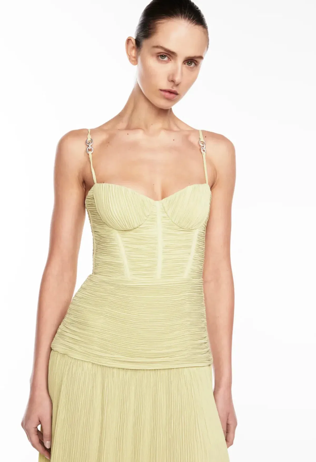 Manning Cartell Double Time Pleat Dress Pistachio Size 8 - Image 2