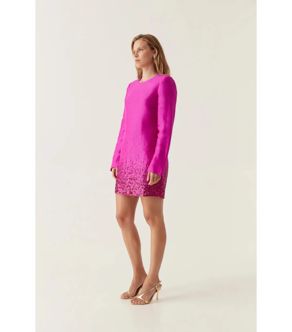 Aje Reflection Sequin Mini Dress in Deep Magenta Size AU 10 - Image 4