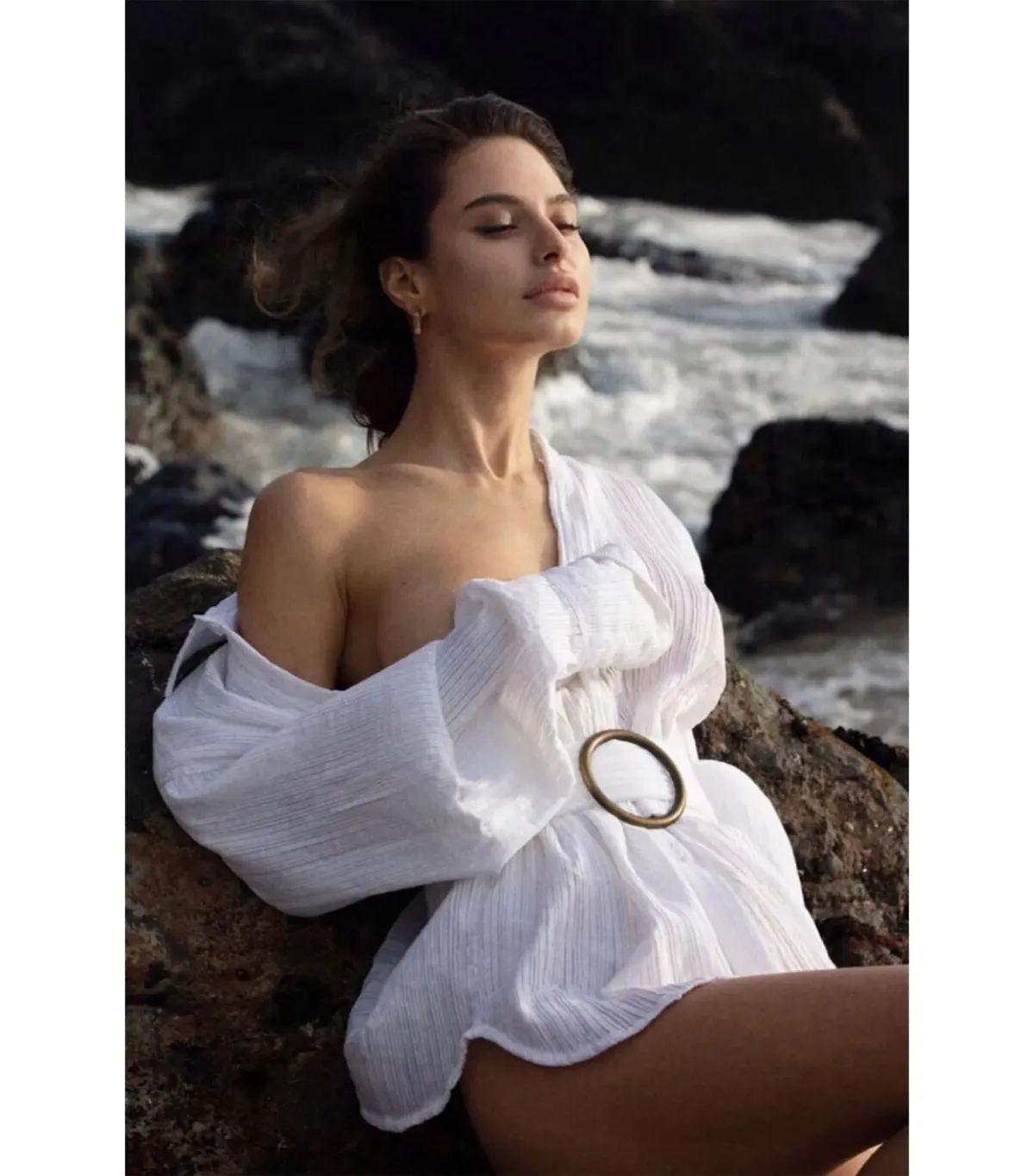 BAMBA SWIM Titan Shirt Dress in White Size S / AU 8 - Image 4