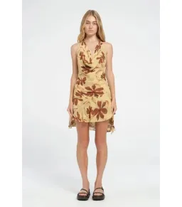 Benni Harlow Halter Dress in Butter Floral Size AU 10 for rent on The Volte - image 1