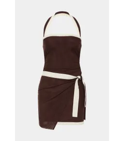 Sir the Label Jacques Mini Dress Chocolate Brown Size AU 12 for rent on The Volte - image 6