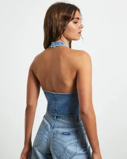 Rollas Halter Denim Vest Basette Blue Size M / AU 10  for rent on The Volte - image 3