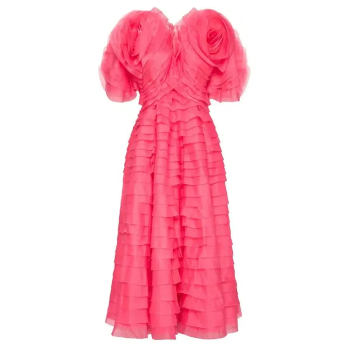 Aje Amour Ruffle Midi Dress Pink Size 4 - Image 3