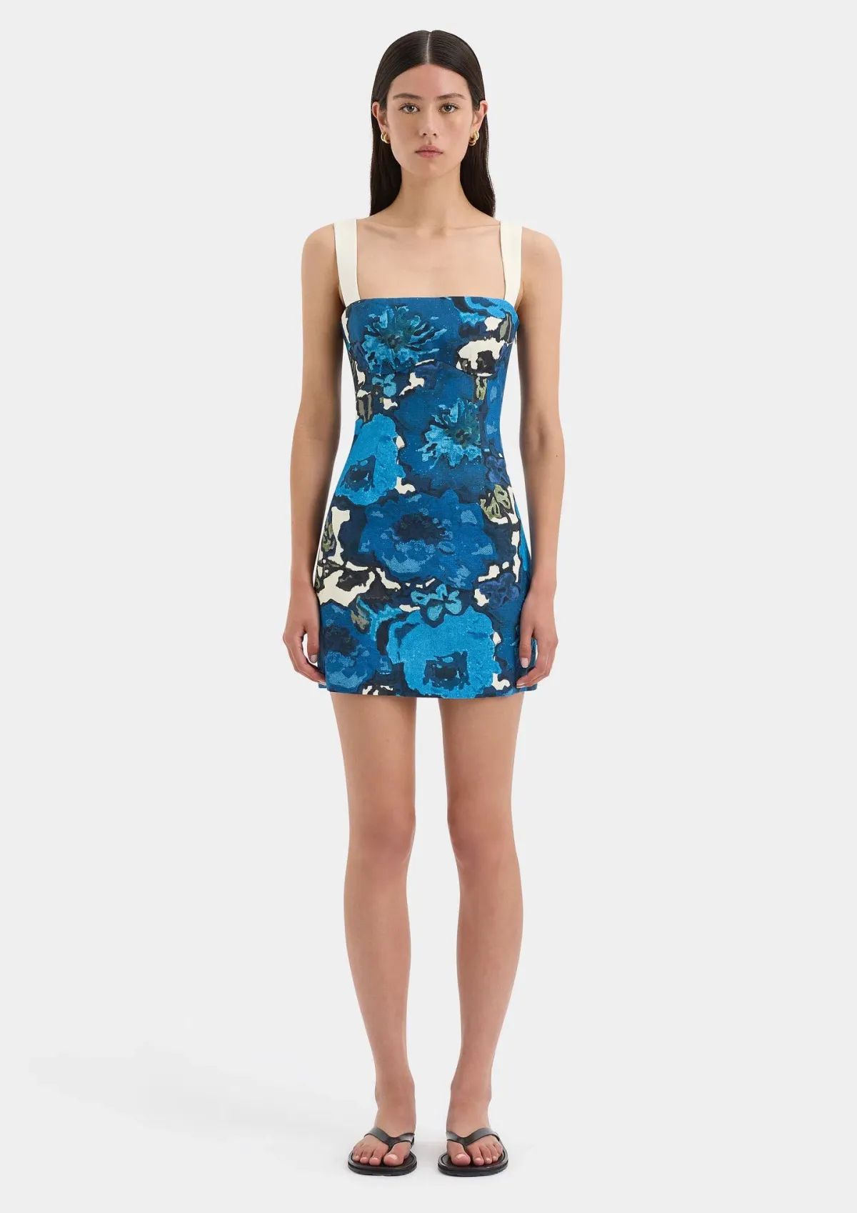 Sir the Label Camellia Mini Dress Blue Flora Print Size 1 (AU 8). - Image 1