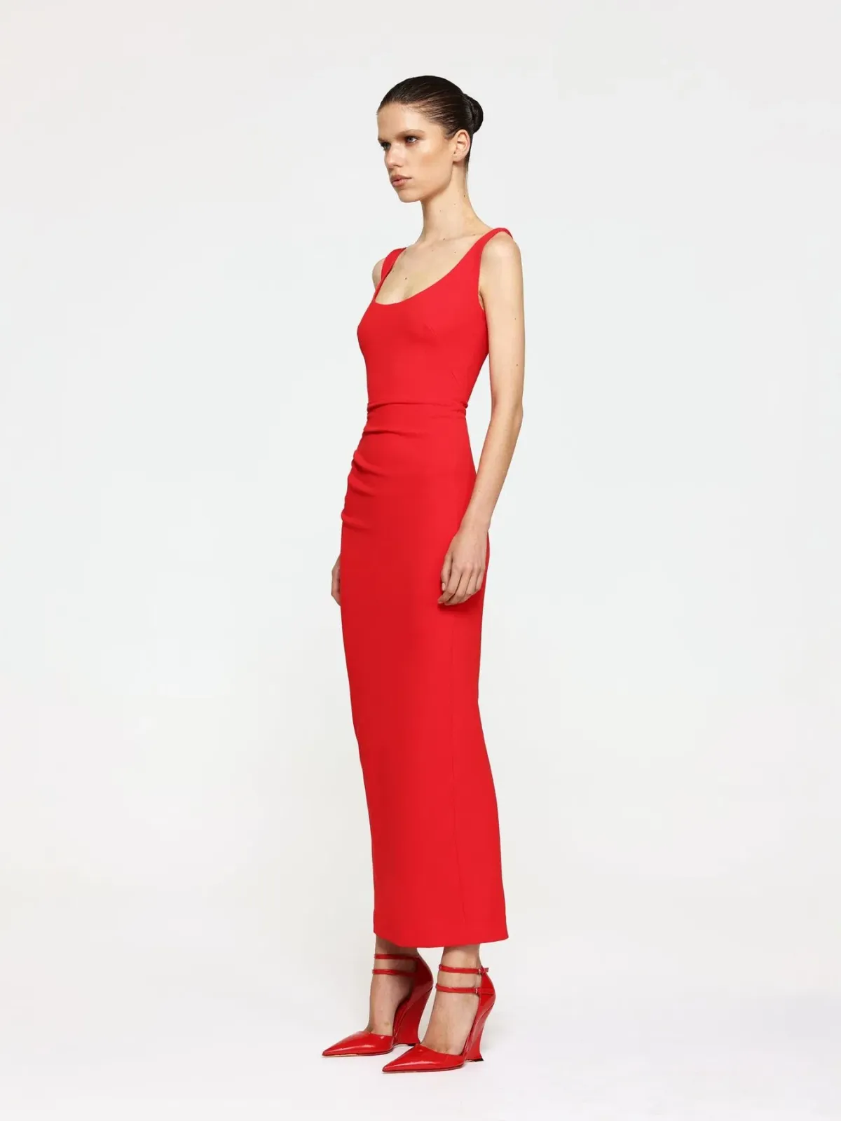 Effie Kats Gable Midi Dress Cherry Red Size 12 - Image 2