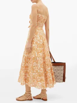 Zimmermann Peggy Tie Front Midi Dress Paisley Print Size 2 / AU 12 for rent on The Volte - image 2