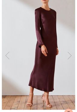 Shona Joy Morrison Long Sleeve Bias Midi Dress Burgundy Size 8 / AU 8 for rent on The Volte - image 1