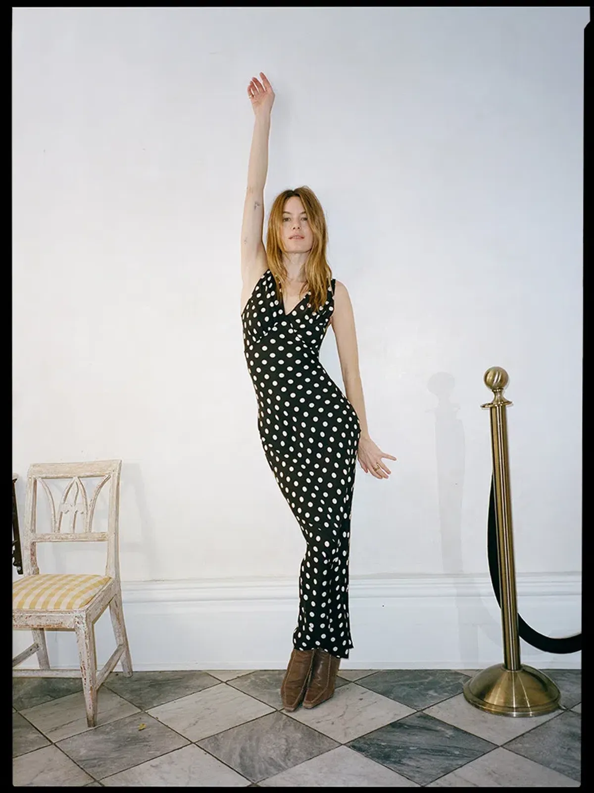 Realisation Par The Delphine Silk Maxi Dress in Midnight Spot Size M / AU 10 - Image 1