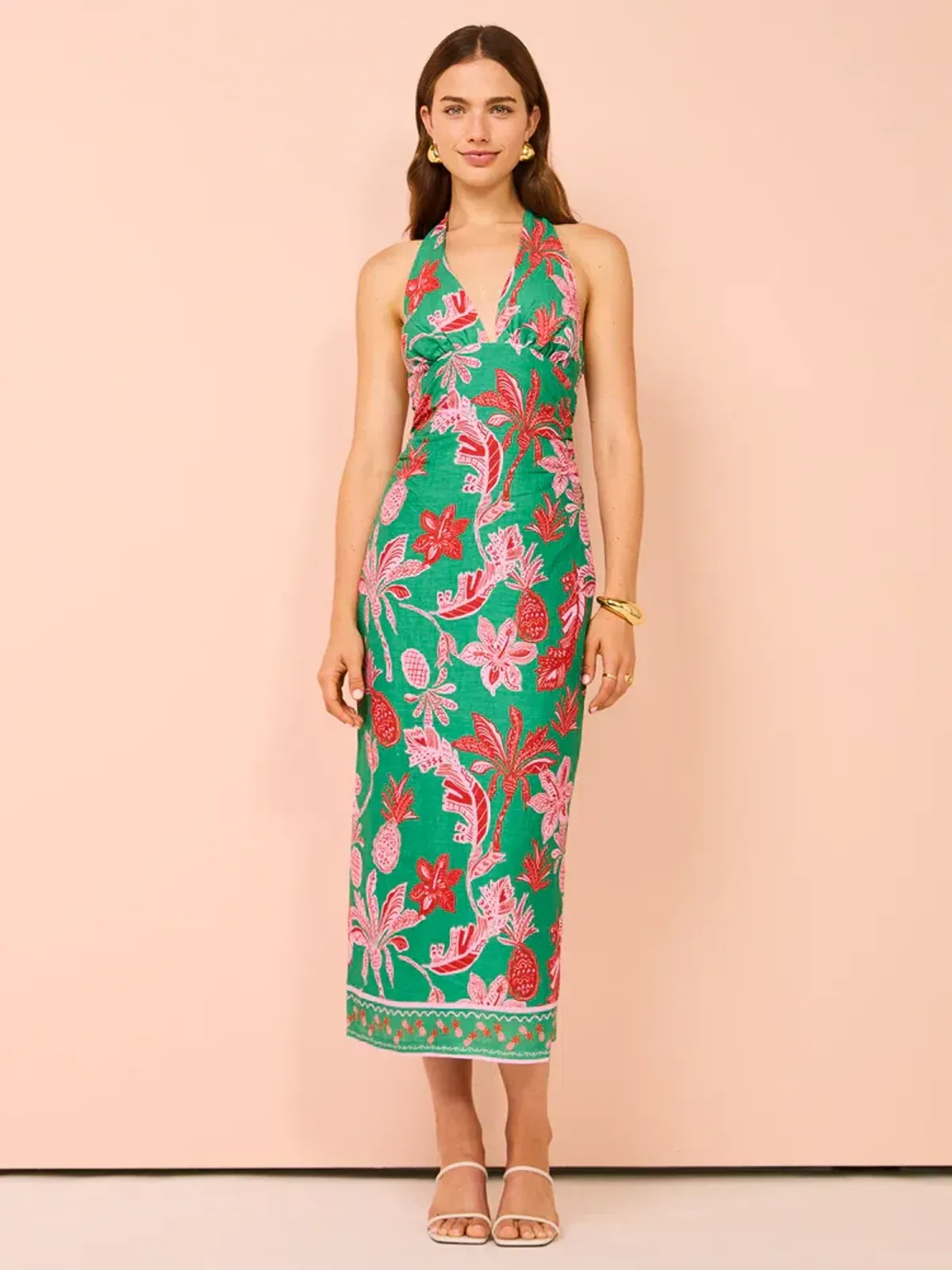 Ownley Kara Midi Dress Pineapple Print Size S / AU 8 - Image 1