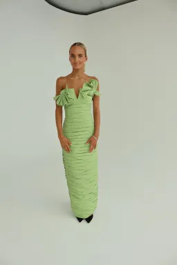 Rachel Gilbert Jensen Gown Pistachio Size AU 10  for rent on The Volte - image 1