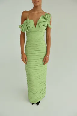 Rachel Gilbert Jensen Gown Pistachio Size AU 10  for rent on The Volte - image 2