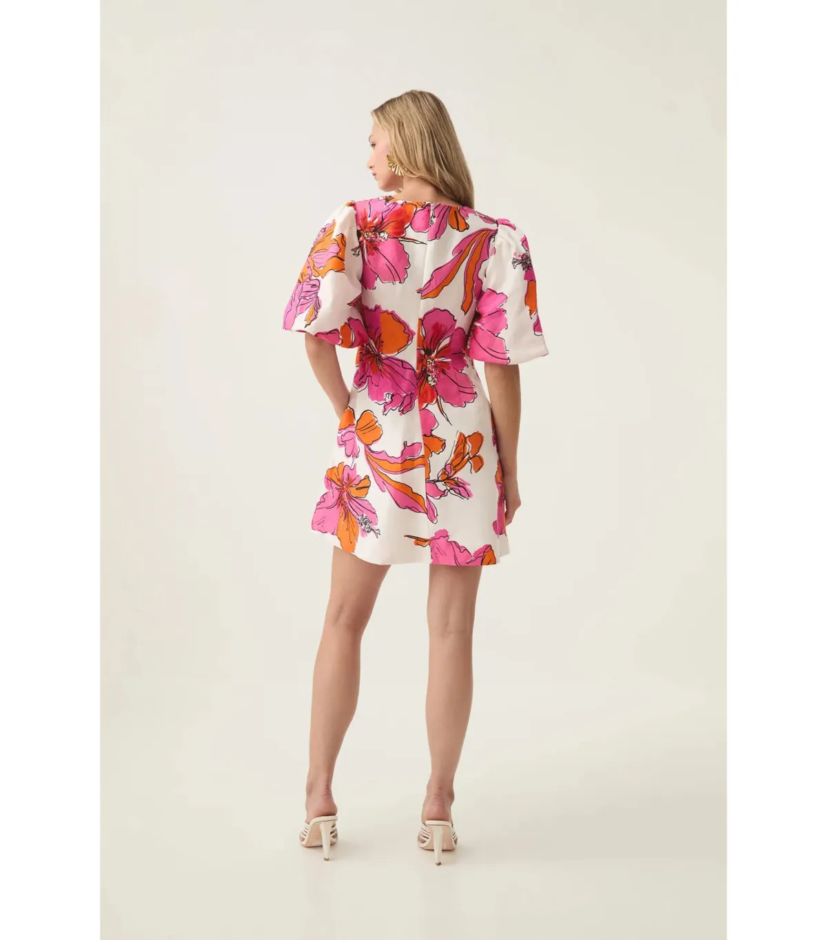 Aje Overflow Knotted Mini Dress Vivid Hibiscus Size AU 16 - Image 3