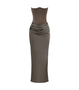 House Of CB Strapless Corset Maxi Dress Smoke Size AU 8 for rent on The Volte - image 6