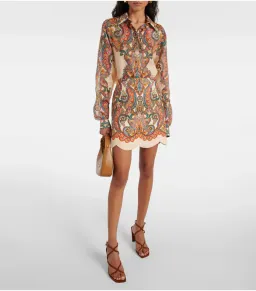 Zimmermann Ottie Skirt and Shirt Set in Multi Paisley Size 0 / AU 8 for rent on The Volte - image 1