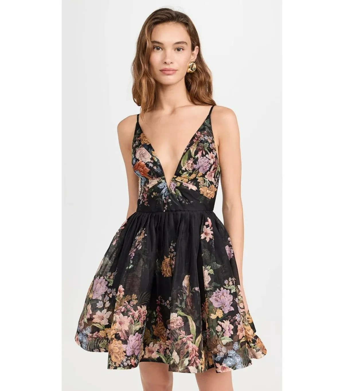 Zimmermann Pavilion V Neck Mini Dress in Black Multi Floral Size 3 / AU 14 - Image 3