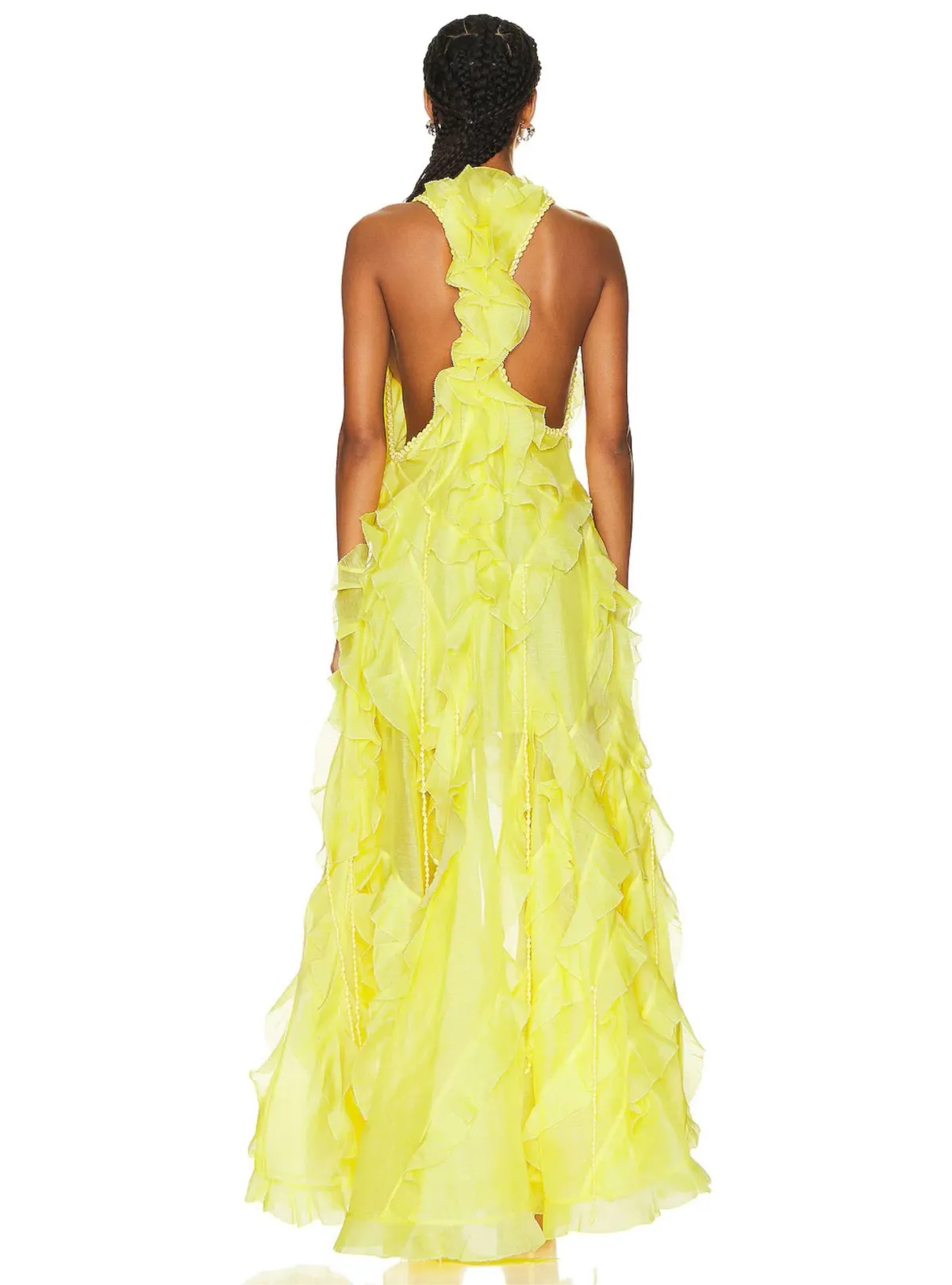Zimmermann Wonderland Ruffle Gown Lemon Yellow Size 0 (6-10) - Image 2