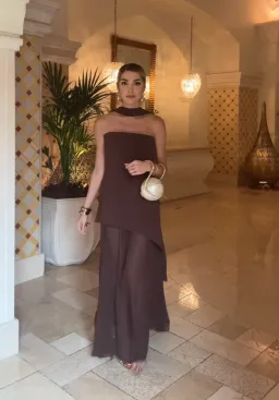 Matters Store Monaco Dress with Scarf Brown Size S / AU 8 for rent on The Volte - image 1