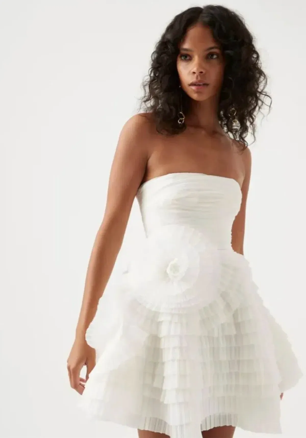 Aje Sculptura Expressive Pleated Mini Dress White Size 6 - Image 2