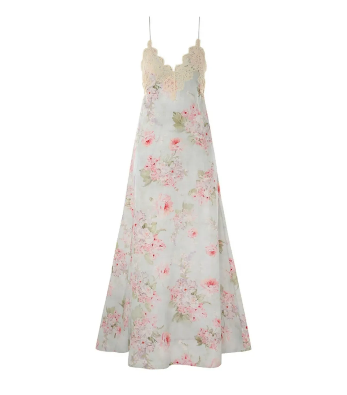 Zimmermann Halliday A-Line Maxi Dress in Blue Watercolour Floral Size 0 / AU 8 - Image 3