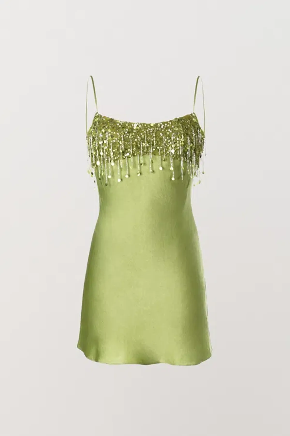 Asta Resort Yasmin Hand Beaded Mini Dress in Chartreuse Size Small / AU 8 - Image 4