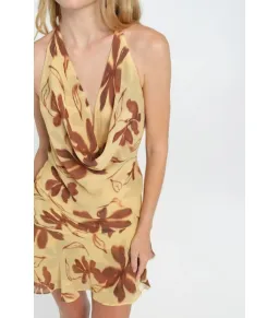 Benni Harlow Halter Dress in Butter Floral Size AU 8 for rent on The Volte - image 4