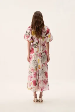Aje Fleur Midi Dress in Collage Floral Size AU 14 for rent on The Volte - image 3