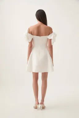 Aje Etta Mini Dress Ivory Size AU 10 for rent on The Volte - image 2