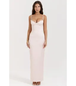 House Of CB Stefania Corset Maxi Dress Soft Peach Size AU 10 for rent on The Volte - image 1