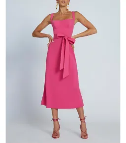 By Johnny Ora Bust Midi Dress Pink Size AU 8  for rent on The Volte - image 1