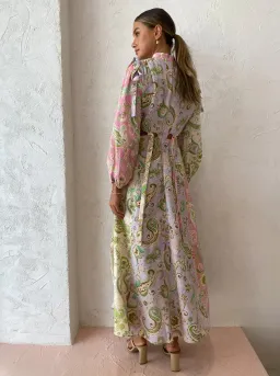 Alemais Marta Cut Out Midi Dress Paisley Print Size 4 for rent on The Volte - image 3