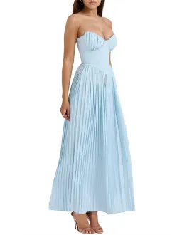 House of CB Marcella Pleated Maxi Dress Ocean Blue Size M / AU 10 for rent on The Volte - image 2