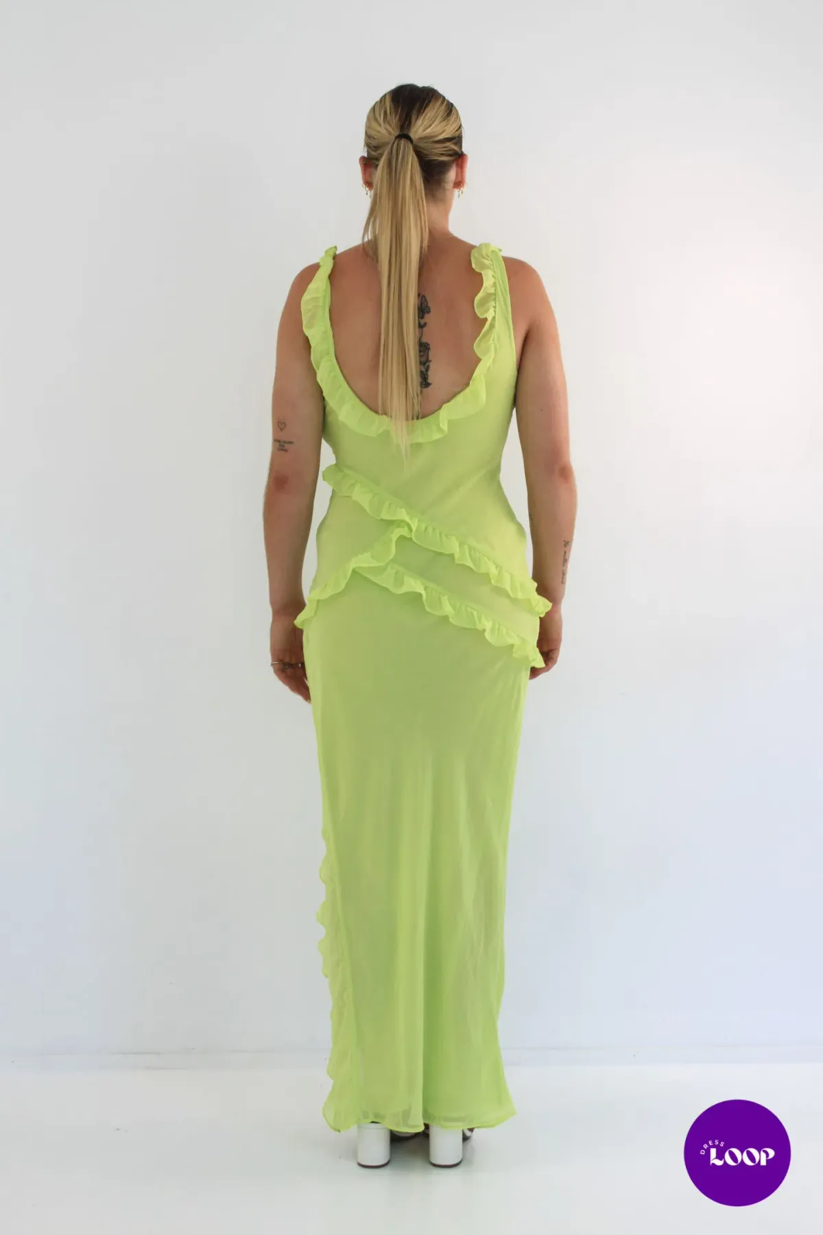House of CB Pixie Ruffle Maxi Dress Lime Size S / AU 8 - Image 2