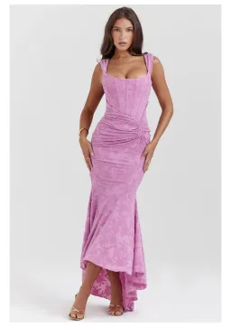 House Of CB Cesca Floral Maxi Dress Rose Pink Size M / AU 10 for rent on The Volte - image 1
