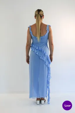 House of CB Ariela Ruffle Maxi Dress Soft Blue Size M / AU 10 for rent on The Volte - image 4