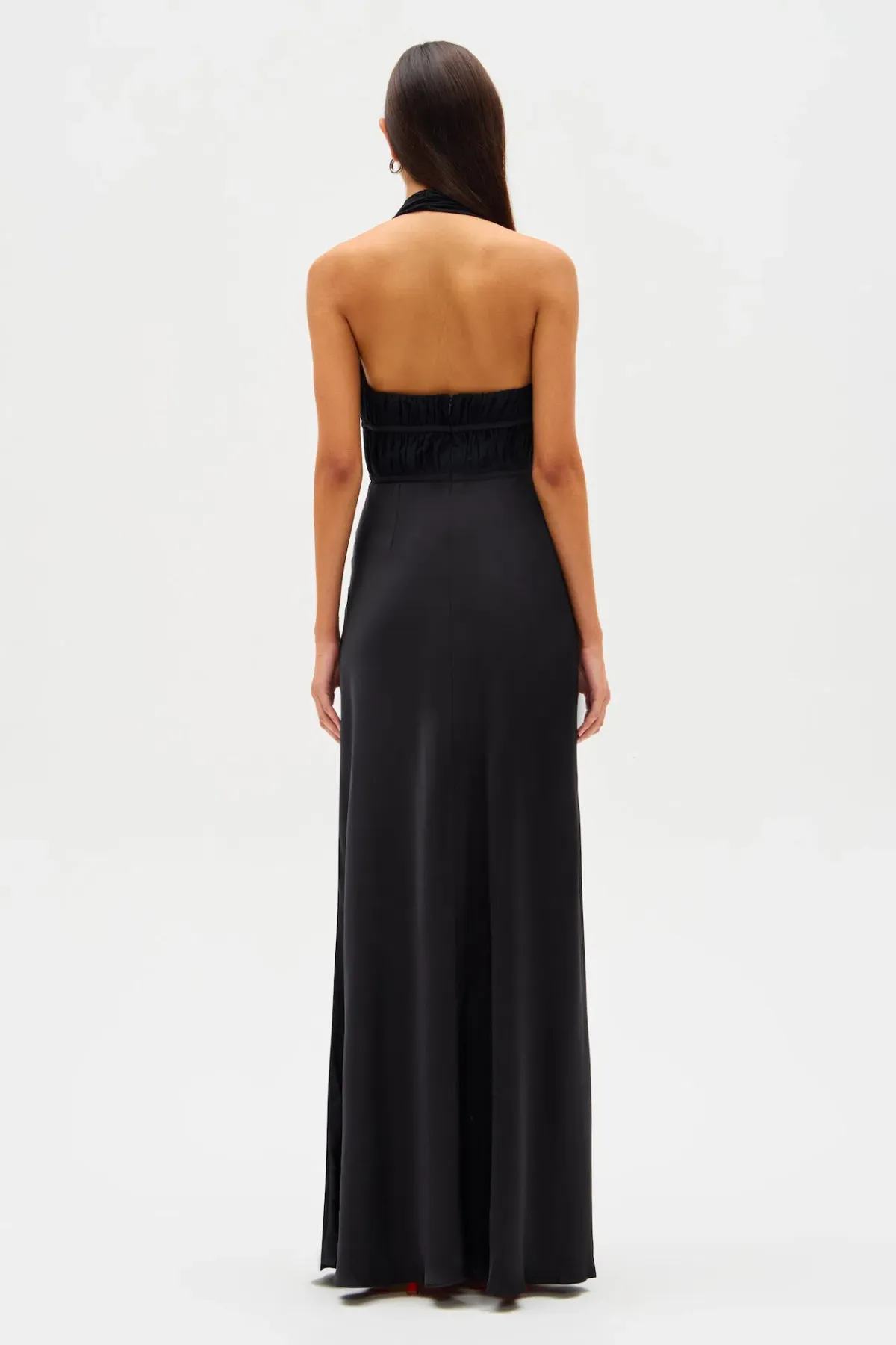 Misha Celine Satin Maxi Dress Black Size 10 - Image 2