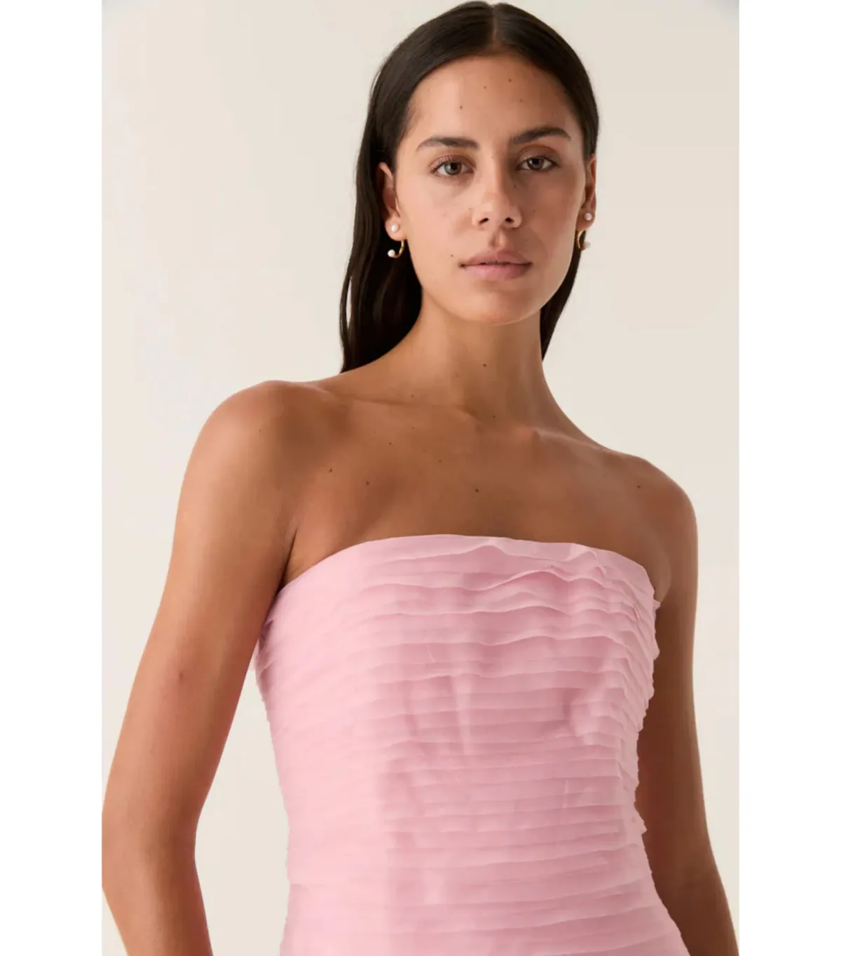 Aje Soundscape Mini Dress in Chalk Pink Size AU 8 - Image 2