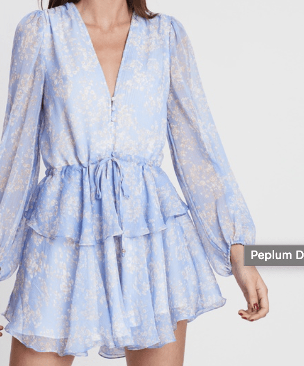 Shona Joy Peplum Drawstring Dress Blue 8 - Image 1