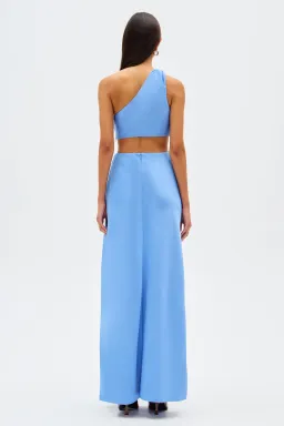 Misha Kristin Satin Gown in Cornflower Blue Size 8 for rent on The Volte - image 3