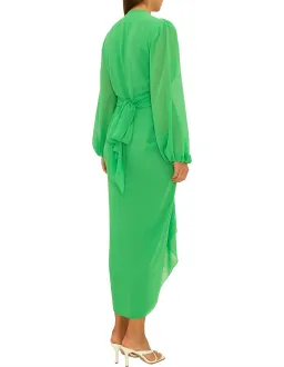 Carla Zampatti Modern Love Waterfall Midi Dress in Apple Green (Size 8) for rent on The Volte - image 2