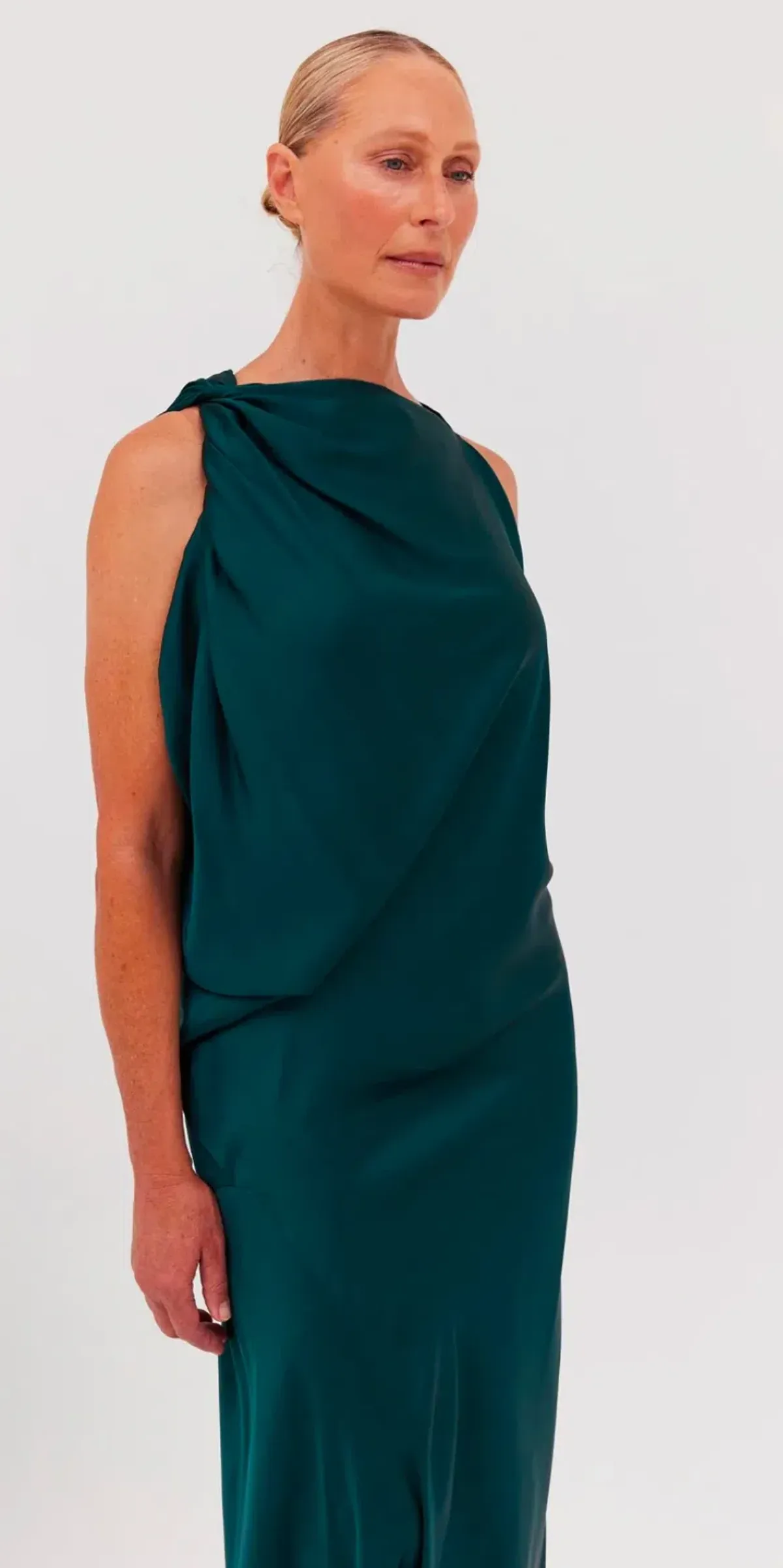Bianca Spender Roma Silk Gown Petrol Size 3 / AU 12 - Image 4