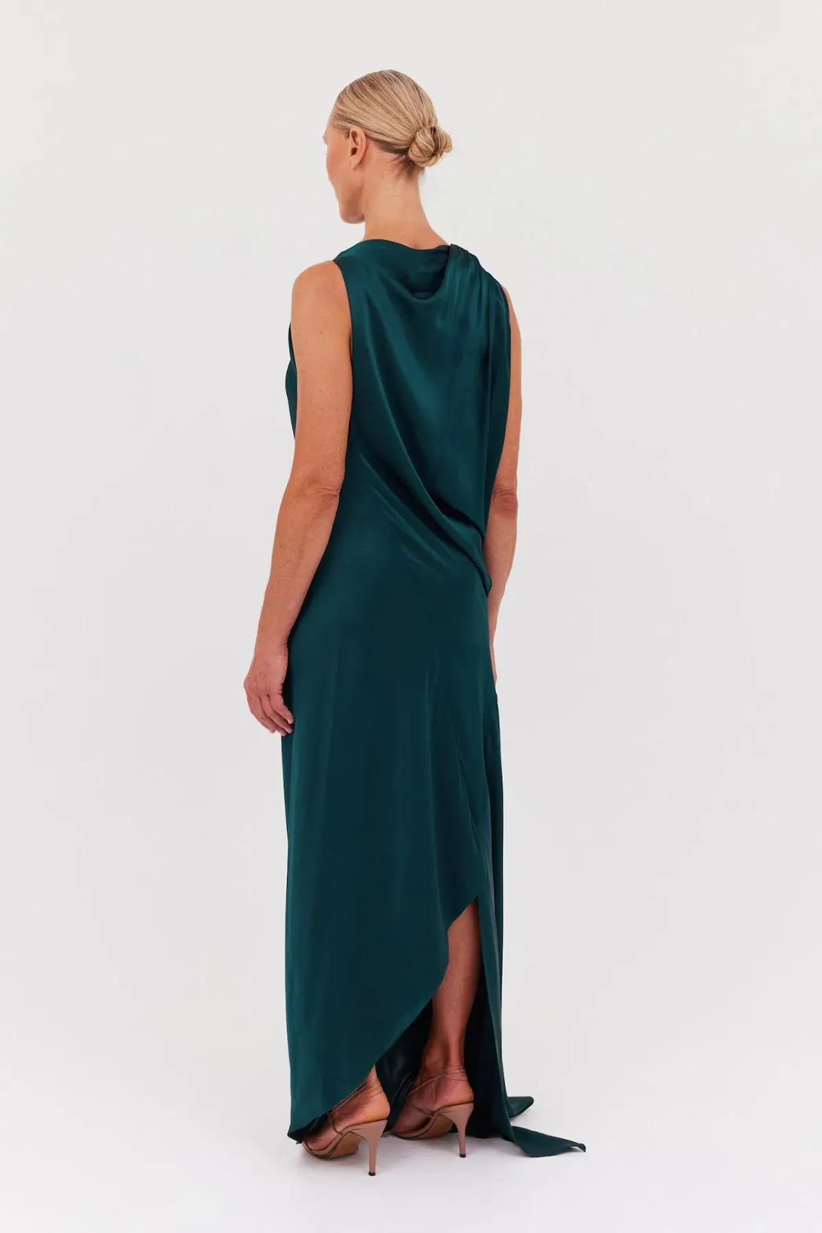 Bianca Spender Roma Silk Gown Petrol Size 3 / AU 12 - Image 3