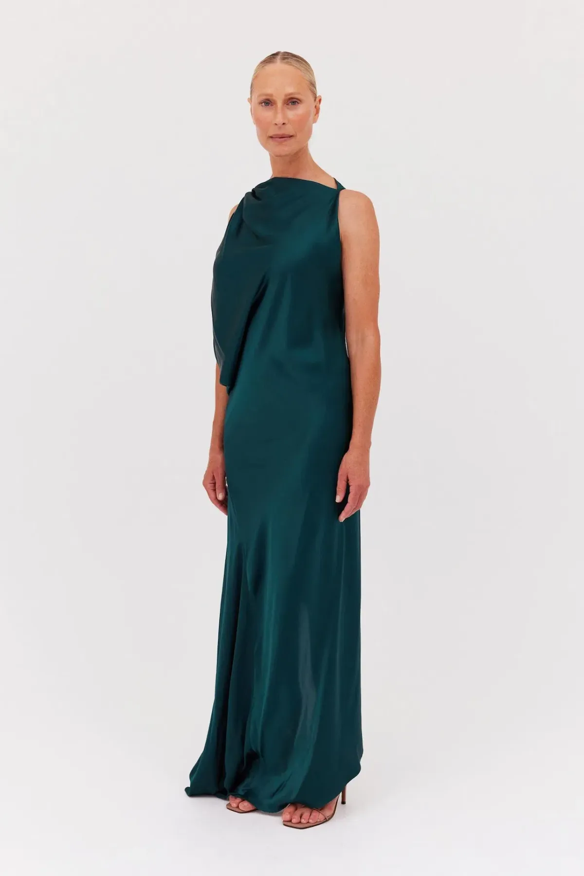 Bianca Spender Roma Silk Gown Petrol Size 3 / AU 12 - Image 5