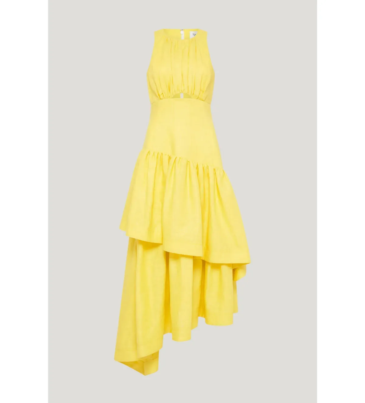 Aje Caliente Cut out Tiered Midi Dress Yellow Size 8 - Image 2