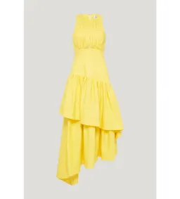 Aje Caliente Cut out Tiered Midi Dress Yellow Size 8  for rent on The Volte - image 2